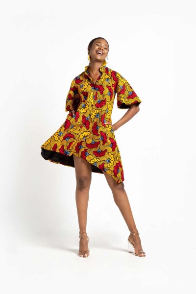 AMINA African Print Women Dress 