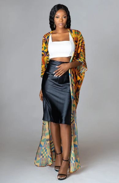 Kente African Print Kimono for Women 